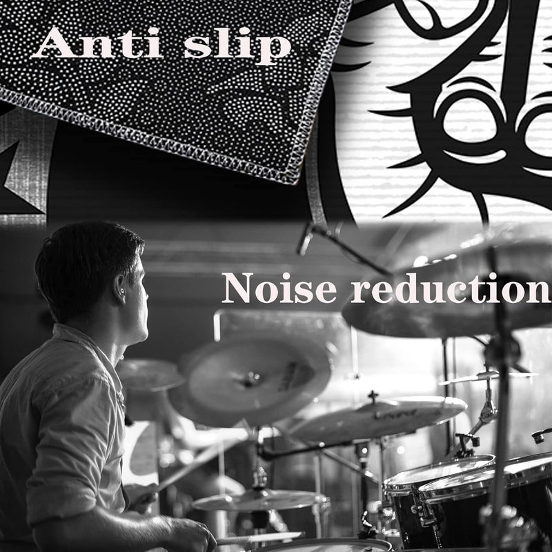 PRIHALF Drum Rug, Drum Set Carpet,Bedroom Living Room Decor,Soundproof Rug Pads Drum Accessories for Drum Set,Non-Slip Carpet,Great Gift for Drummers,100% Polyester(D,5.2 * 6.5(160 * 200cm) ft) - Image 5